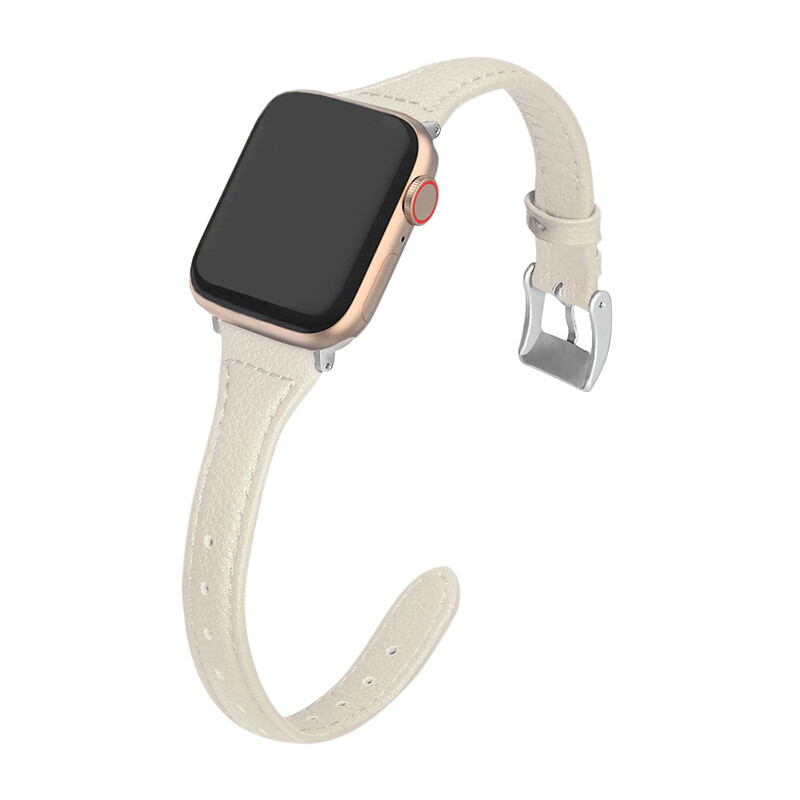 38/42/40/44mm Slim Leather Band Women Strap for Apple Watch Series8 7 6 5 4 3 SE