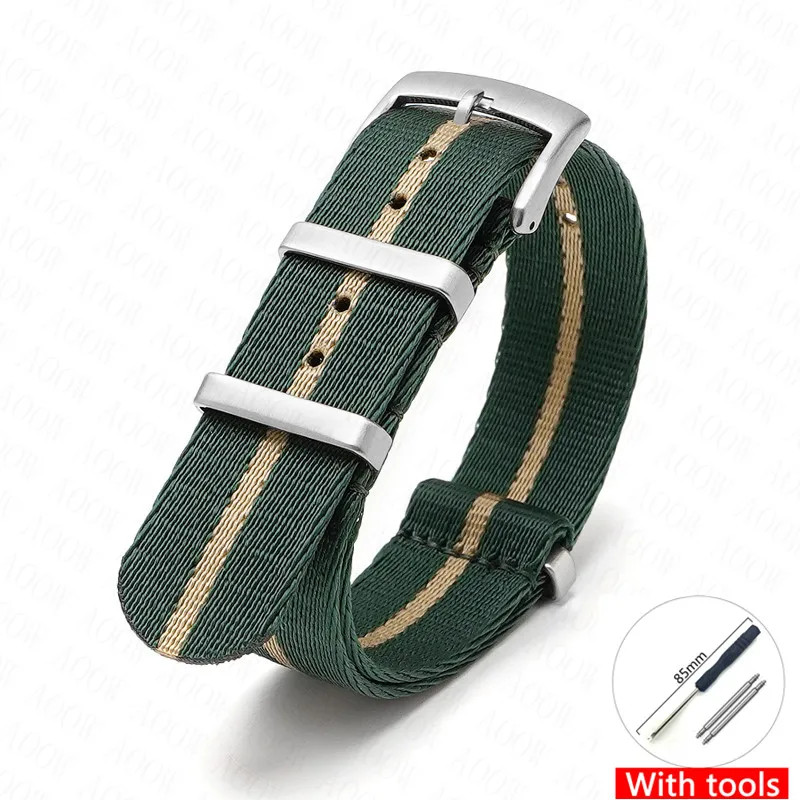 Canvas Nylon Watch Strap for Omega Swatch Seamaster Speedmaster Seiko 18-24mm