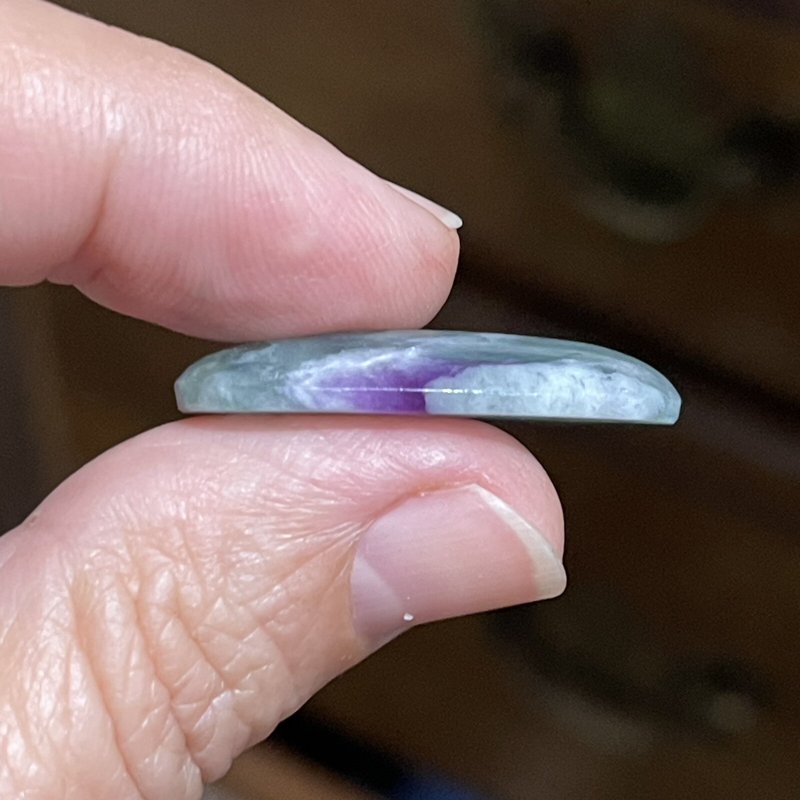 31×15.4×5.3mm Green Purple Turkish Oval Kammererite Cabochon Loose Gemstone