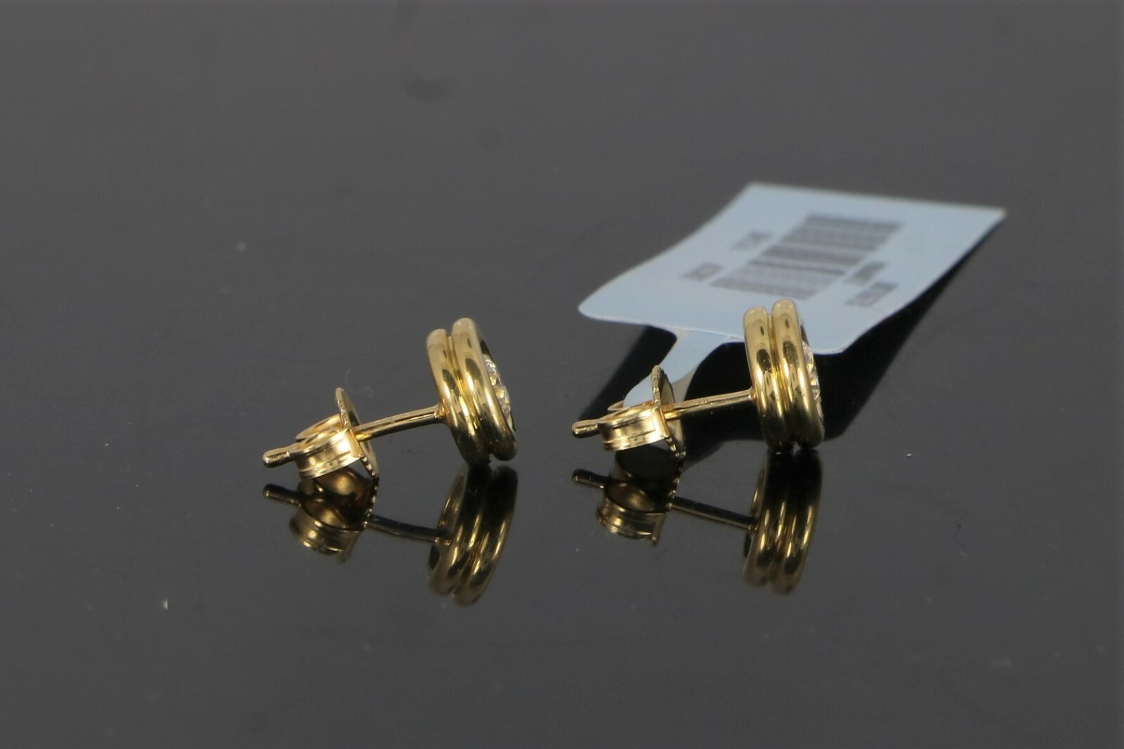 $3,100 Scott Kay 18K Yellow Gold 0.50ct Bezel Set Round Diamond Stud Earrings
