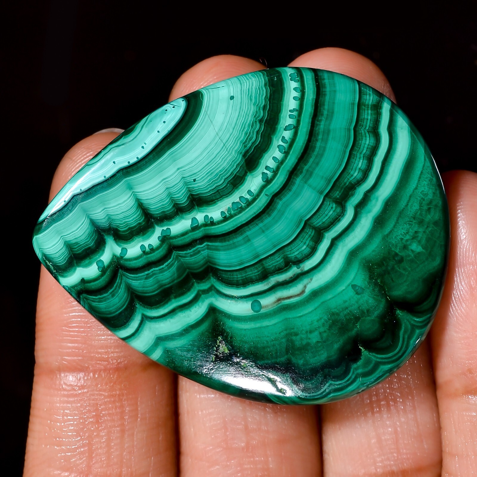 Green Malachite Pear Shape Cabochon 85.40 CT 100% Natural Loose STONE 33X41X5 mm