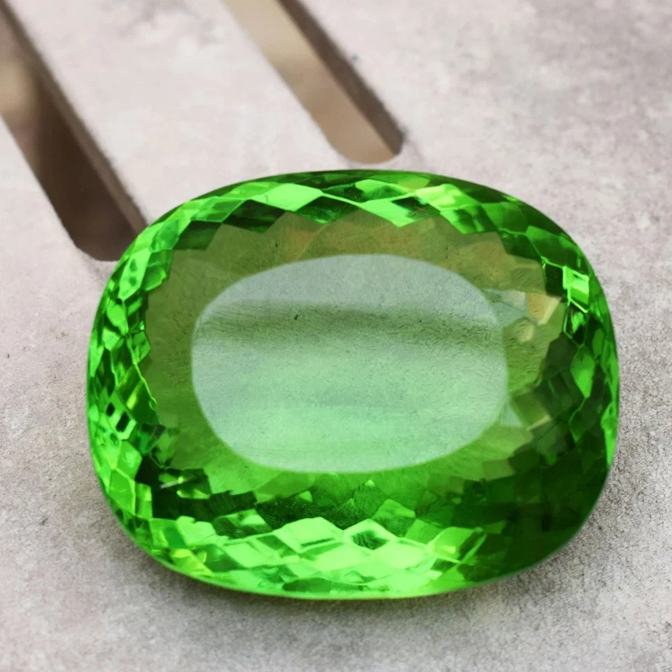 Huge 718 Ct Flawless Green Topaz Cushion Cut Certified Loose Gemstone