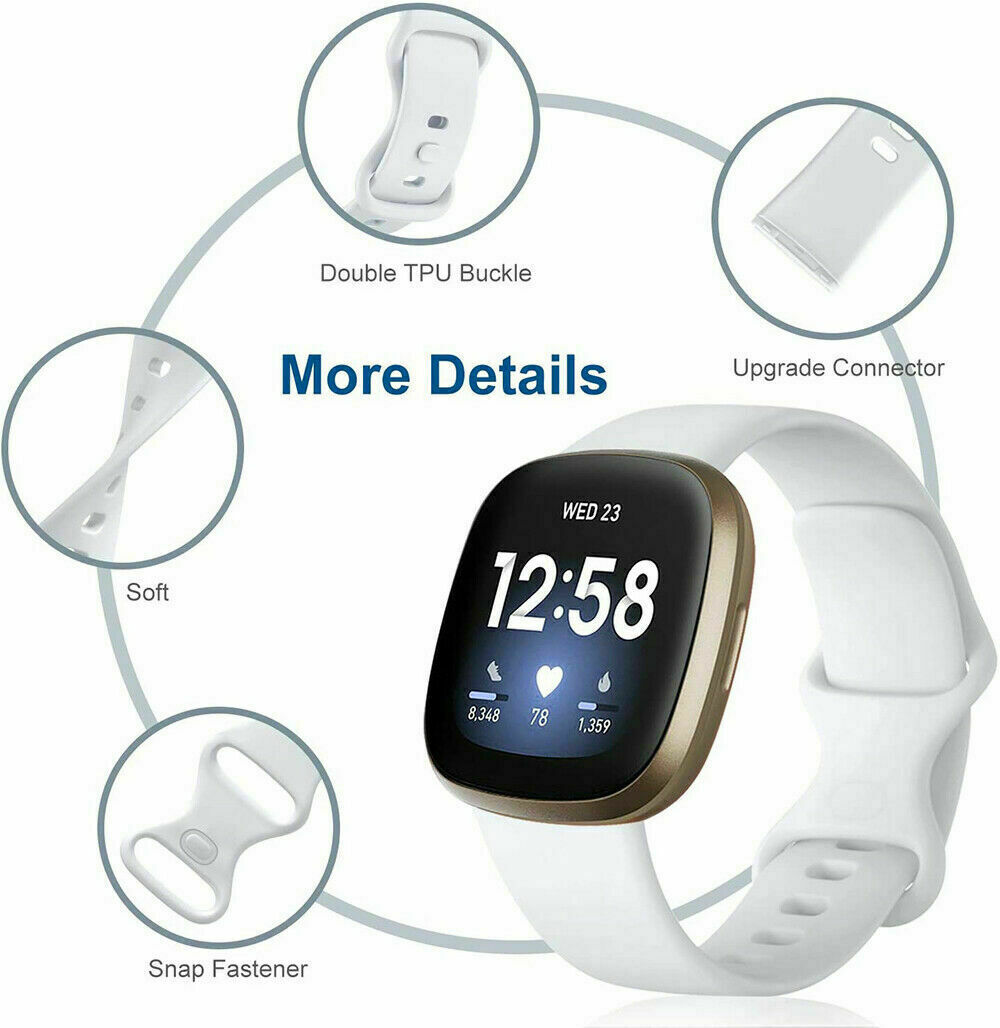 For Fitbit Versa 3 4 Sense 2 / Watch Strap Replacement Silicone Sport Wrist band