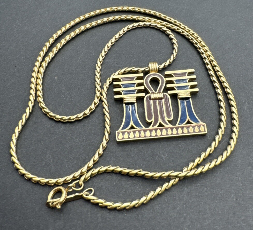 Mid Century Vintage D’Orlan Necklace Egyptian Revival Stunning Statement Piece