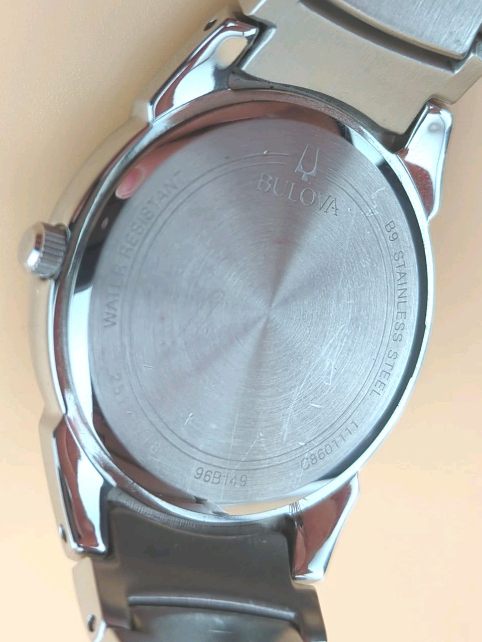 Bulova 96B149 Mens Stainless Steel Watch Black Dial Original Packaging & Parts