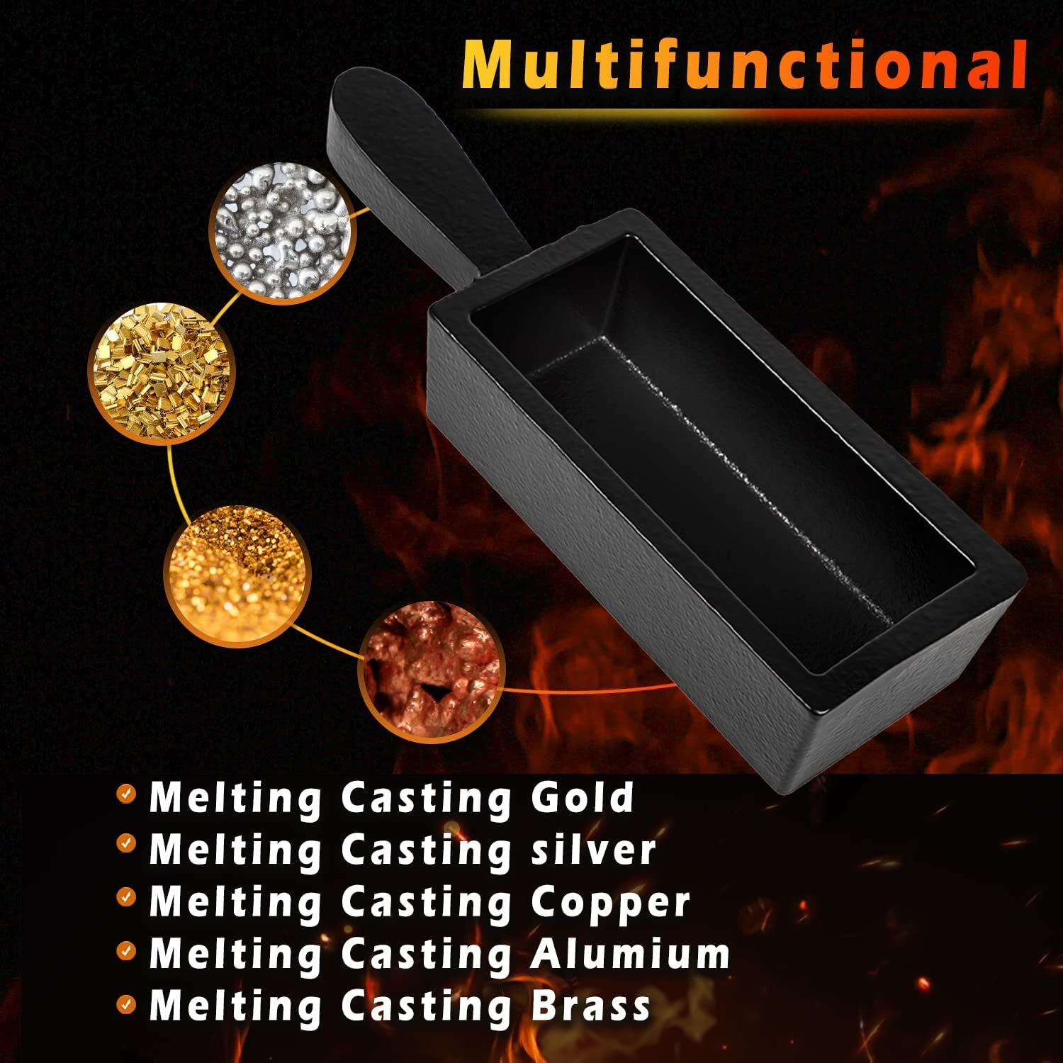 25 oz Loaf Ingot Cast Iron Ingot Mold for Melting Casting Gold Silver Copper