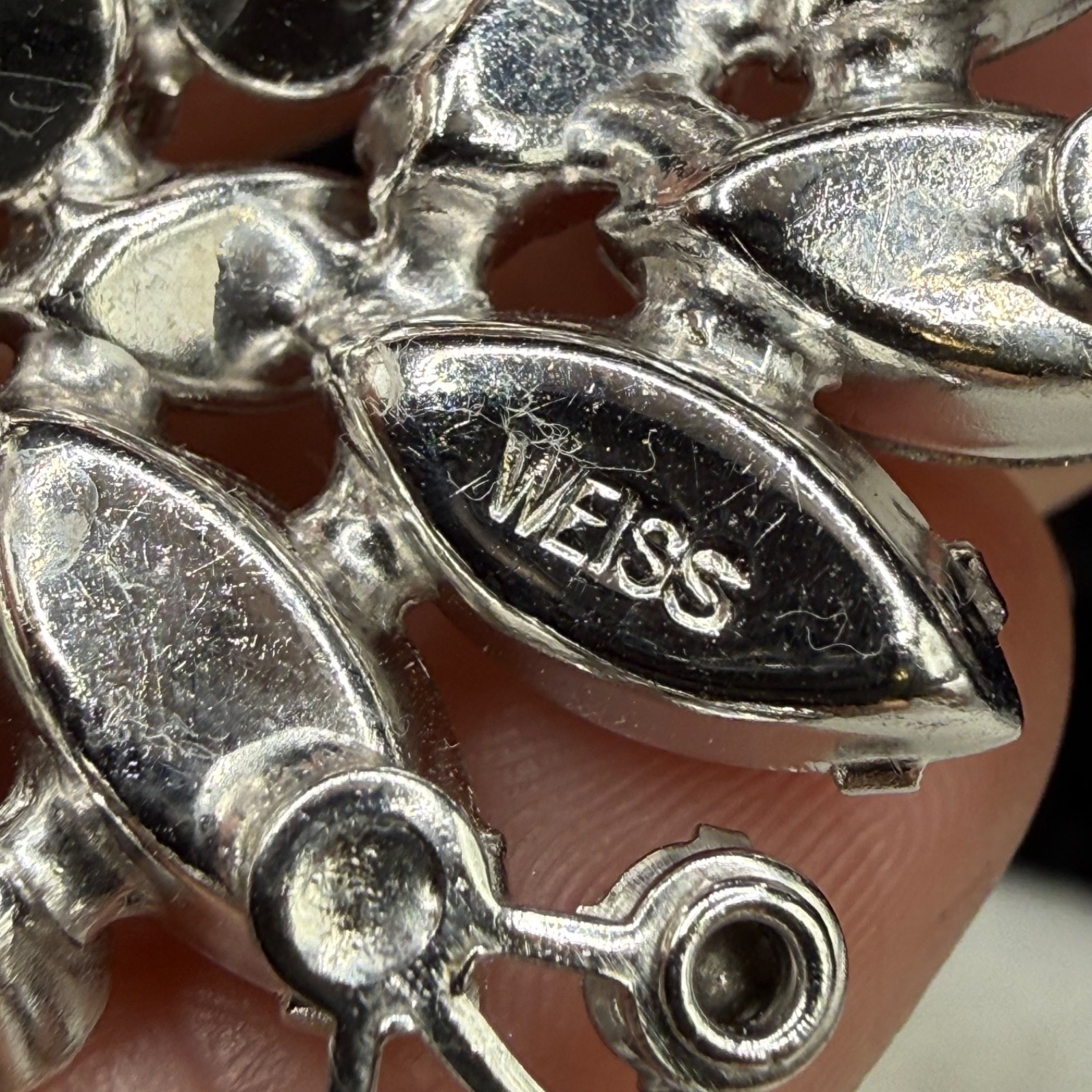 Vintage Weiss Rhinestone Brooch Spray Stunning Clear Sparkle