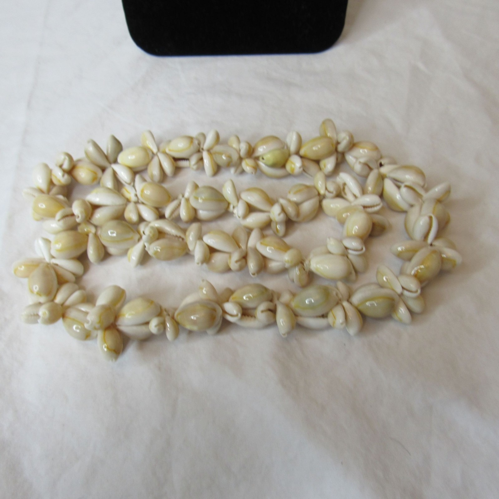 White Cowrie Shell Necklace 34″ Around Multiple Shells