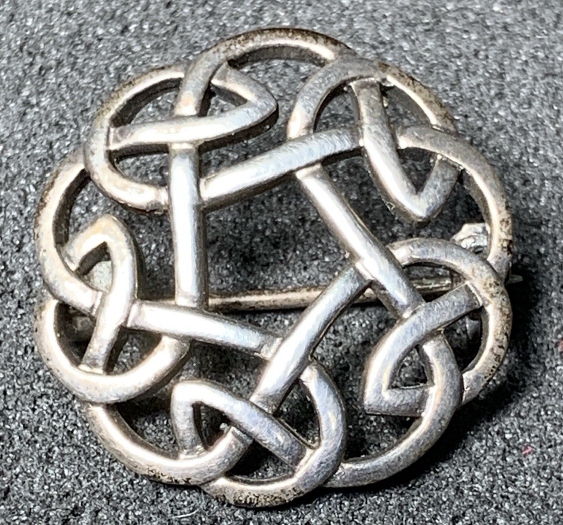 Peter Stone Celtic Knot Brooch, Sterling Silver(925),Signed “PSCL 925”, Vintage!