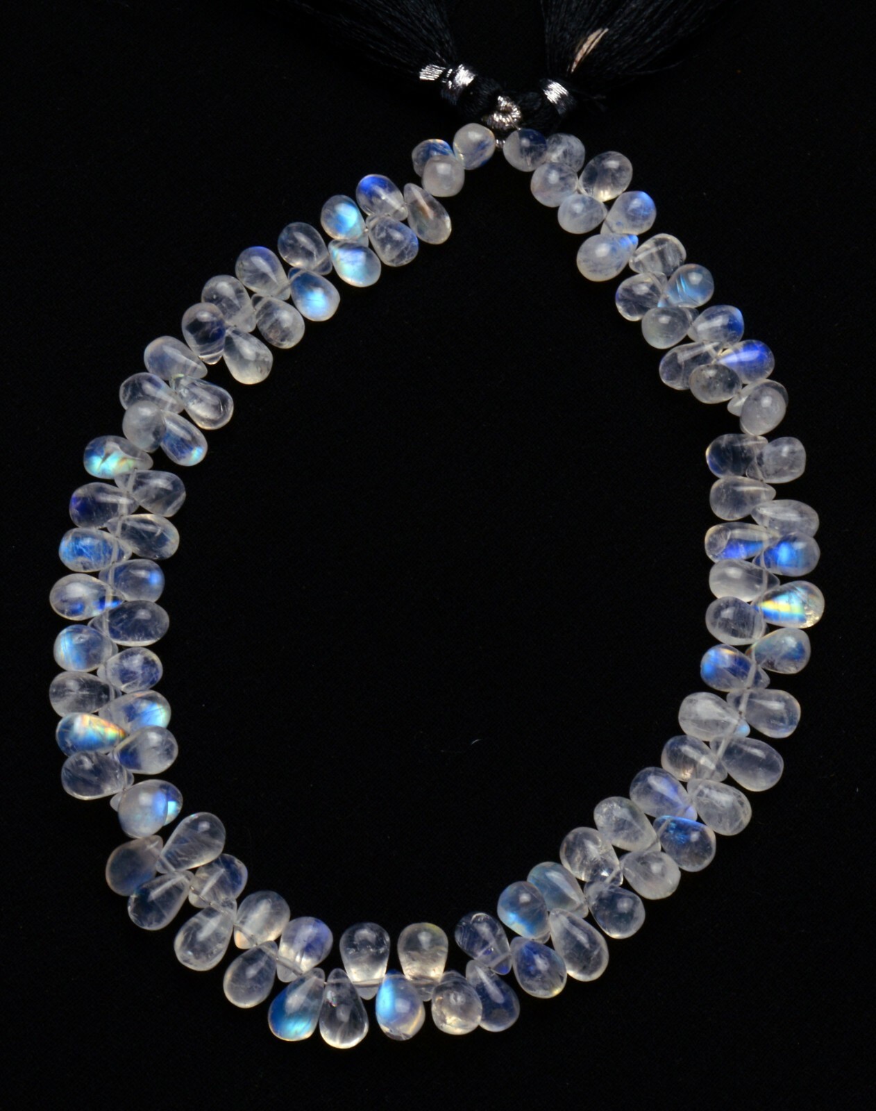 Natural Gem Rainbow Moonstone 7x5mm Approx Size Teardrop Shape Smooth Beads 10″