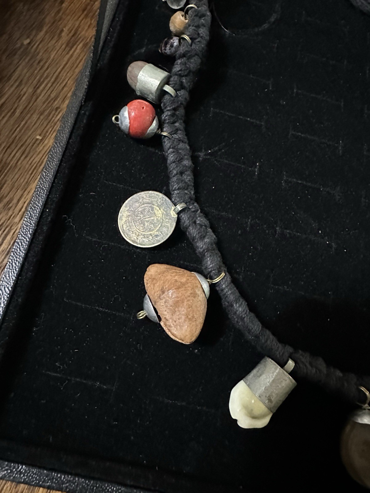 NEPAL or TIBETAN SHAMAN NECKLACE VARIED ITEMS TOOTH ATTACHED