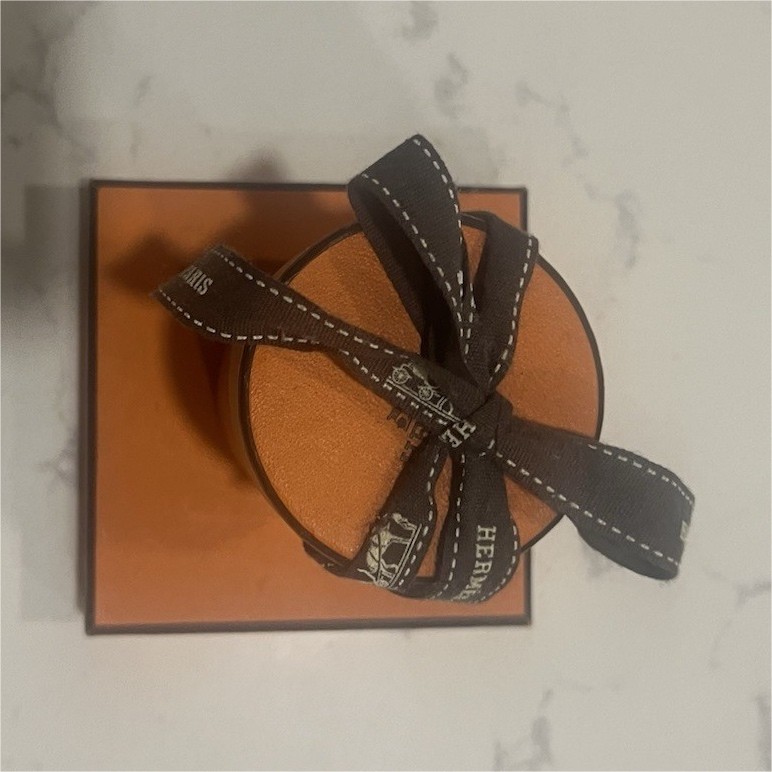 Hermès Paris Orange Logo Gift Box Set 2pc Round & Square Paper/Cardboard Lid