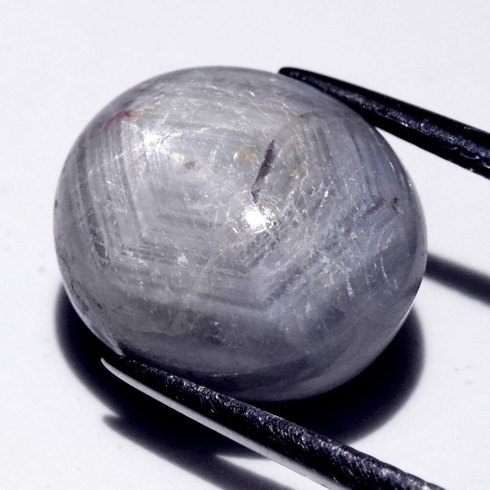 💎 14.60ct Oval Cabochon Grey 6 Ray Star Sapphire – Unheated, Myanmar Gem