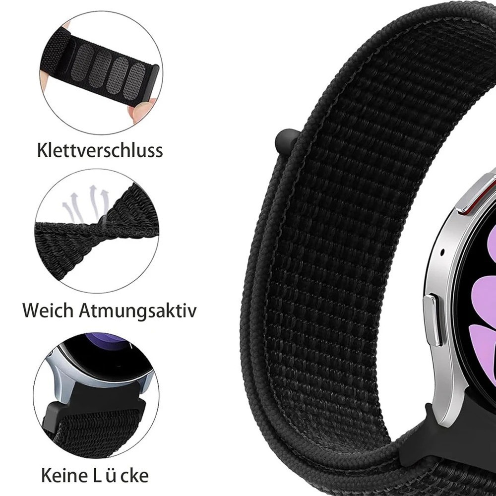 Band For Samsung Galaxy Watch 7/6/4/classic/5 pro 44mm 40mm Nylon sport bracelet