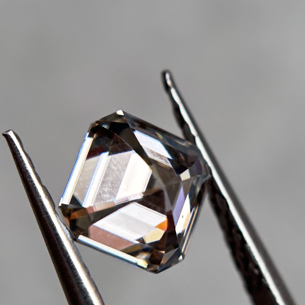 3x3mm-12x12mm 1PCS Asscher Cut Gray Loose Moissanite Gemstone for Jewelry Stone