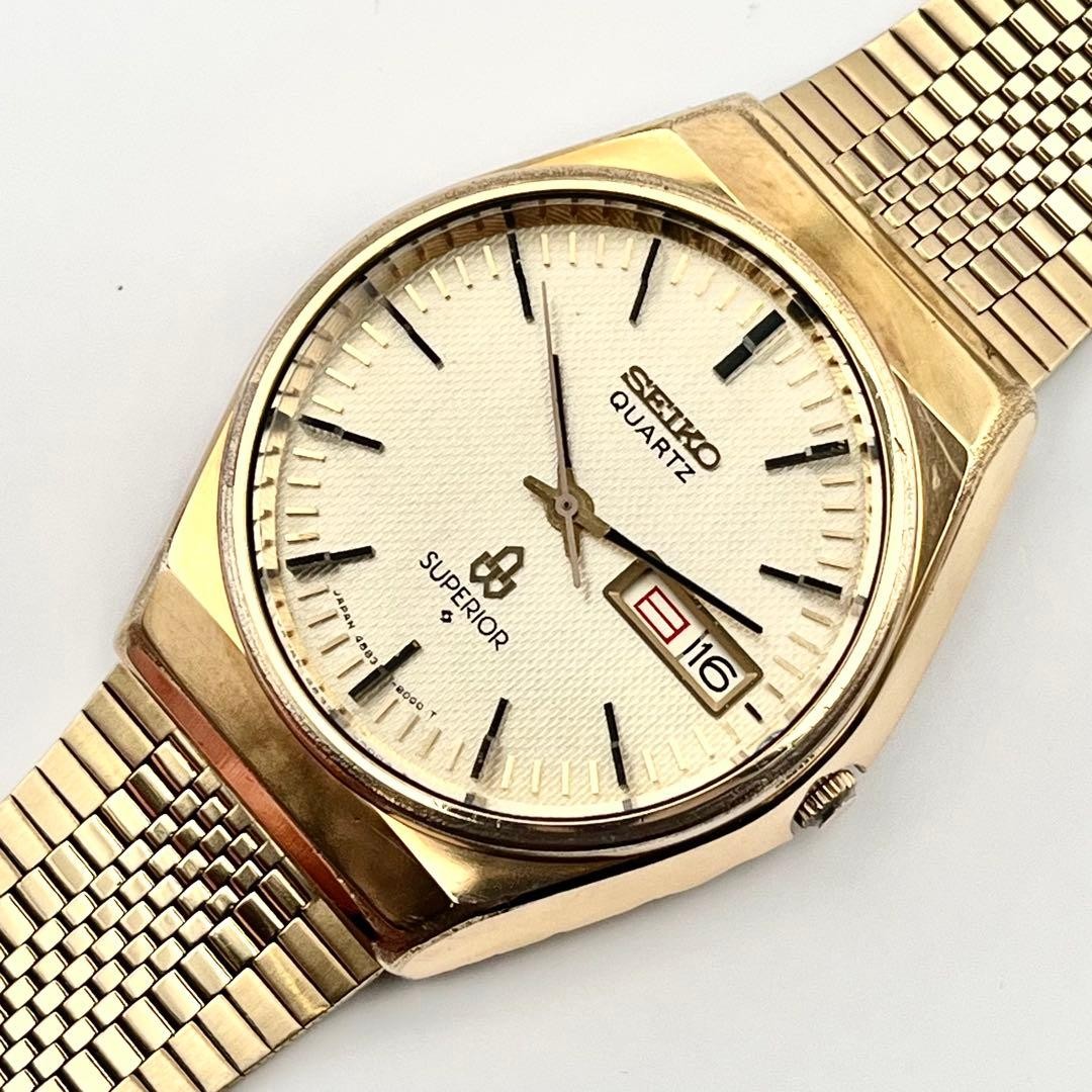 SEIKO Superior Men’s Quartz Watch Gold New Battery
