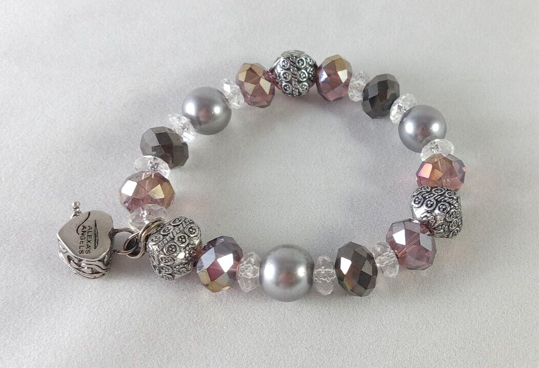 Alexa’s Angels Prayer Box Charm Beaded Stretch Bracelet