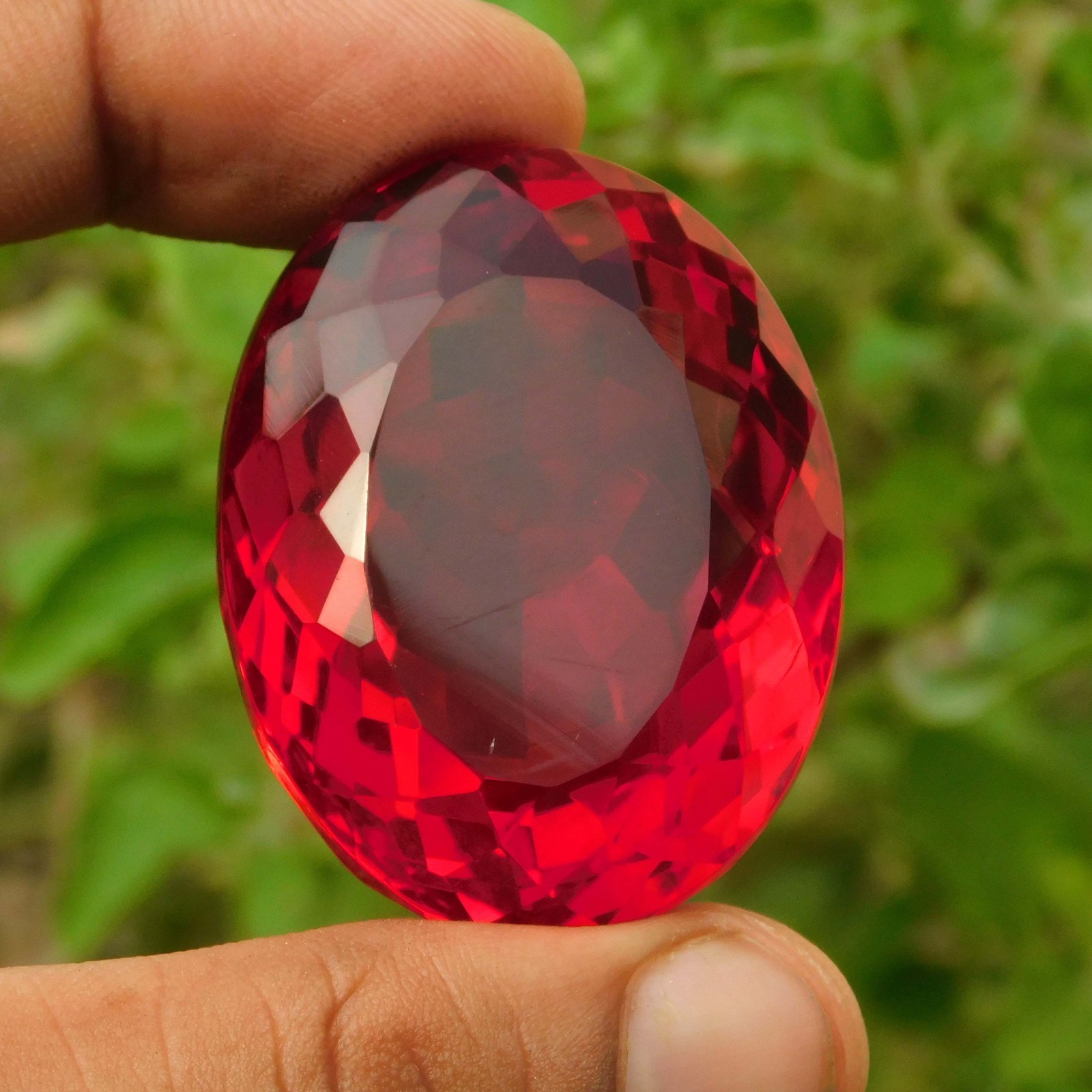 206.25cts. Natural Oval Cut Translucent Madagascar Red Ruby Loose Gemstone