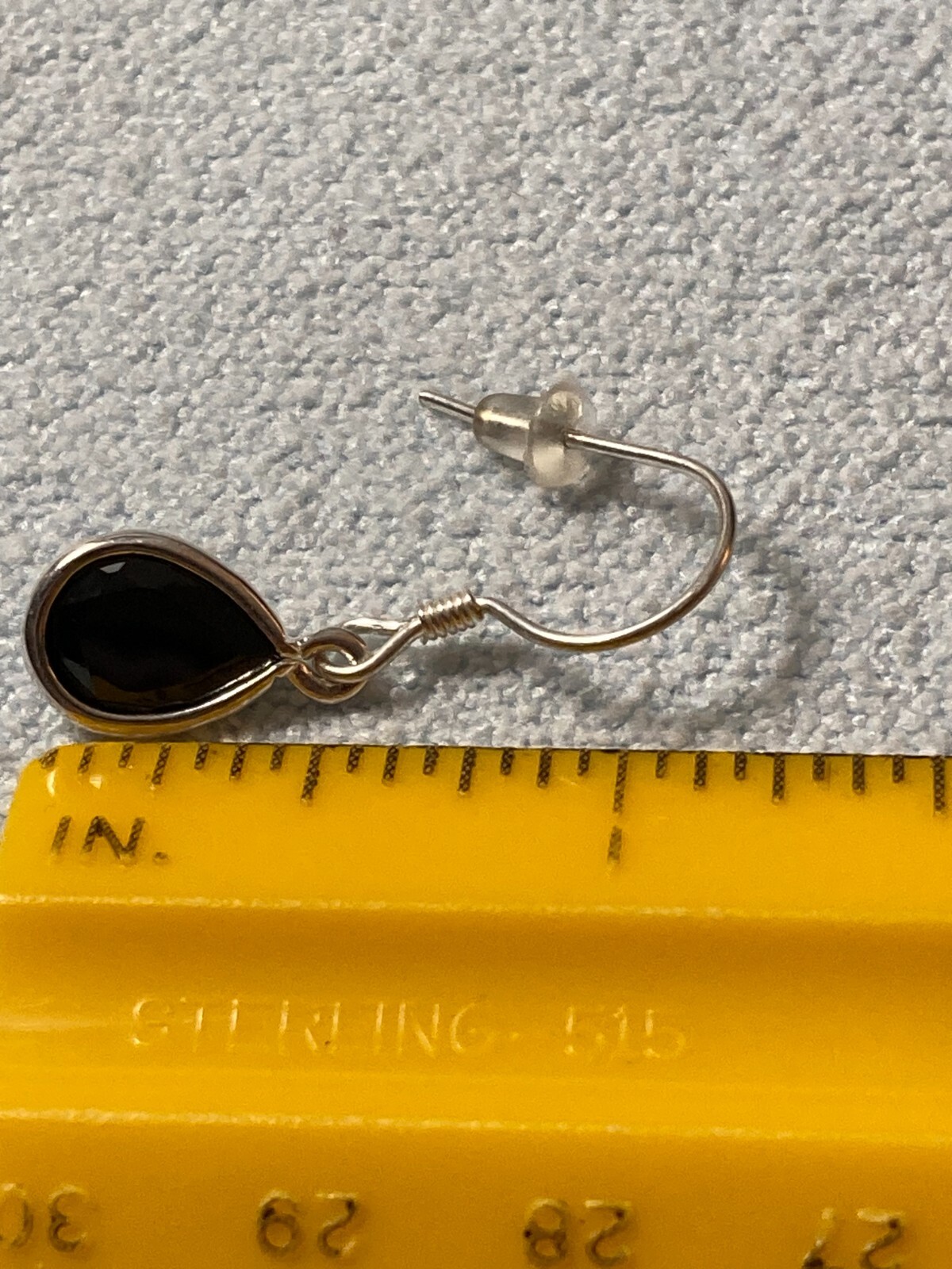 Natural Thai Black Spinel Drop Earrings .925 Sterling Silver 4.90 ctw Teardrops