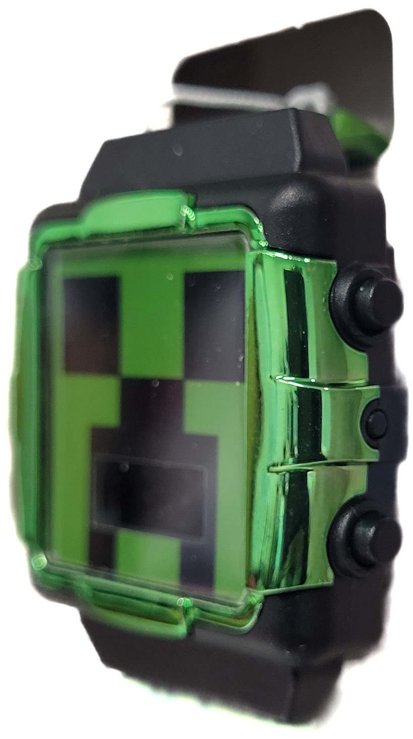 Watch – Minecraft Creeper Face Wristwatch Digital Flashing LCD Light NEW GREEN