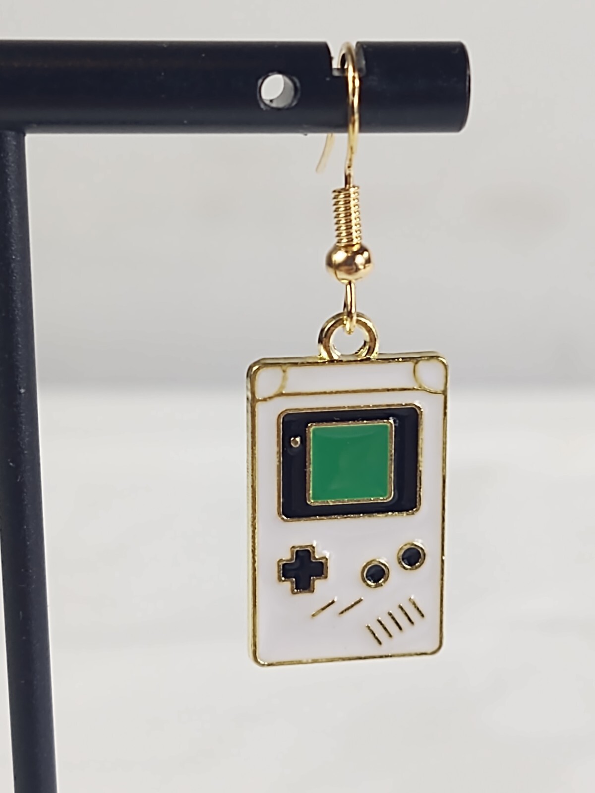 Drop Dangle Pierced Earrings Retro Vintage Handheld Video Game Gameboy Jewelry