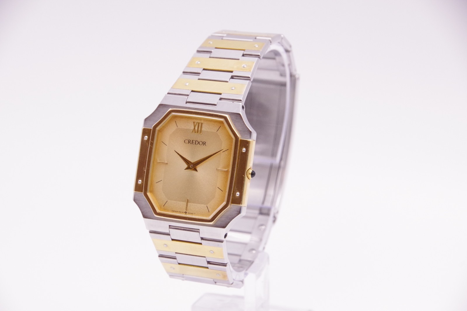 Reserved [Exc+5] SEIKO CREDOR 9570-5210 Two Tone 14K 16cm Qz Unisex JAPAN