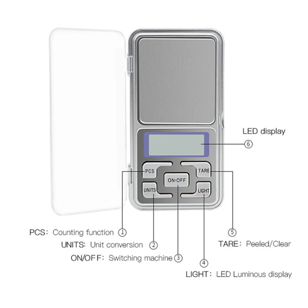 500g x 0.01g Portable Mini Digital Scale Jewelry Pocket Balance Weight Gram LCD