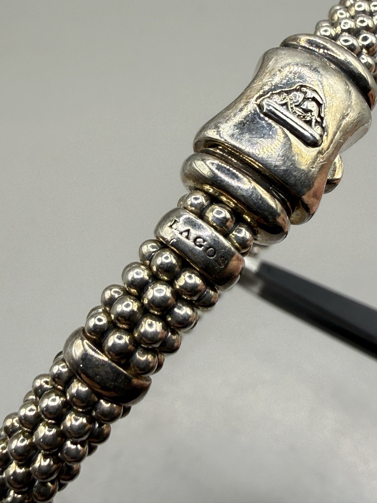 Lagos Caviar Sterling Silver Station Bracelet S+ 6mm