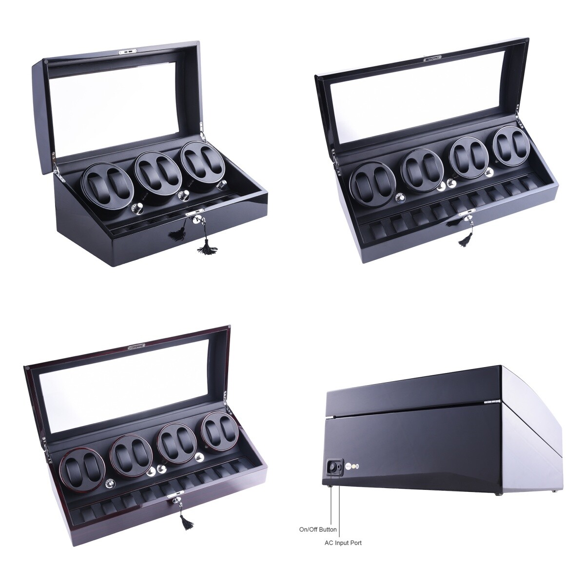 Automatic 6+7/8+9 Watch Winder Display Box Dual Motor Display Case Box Leather