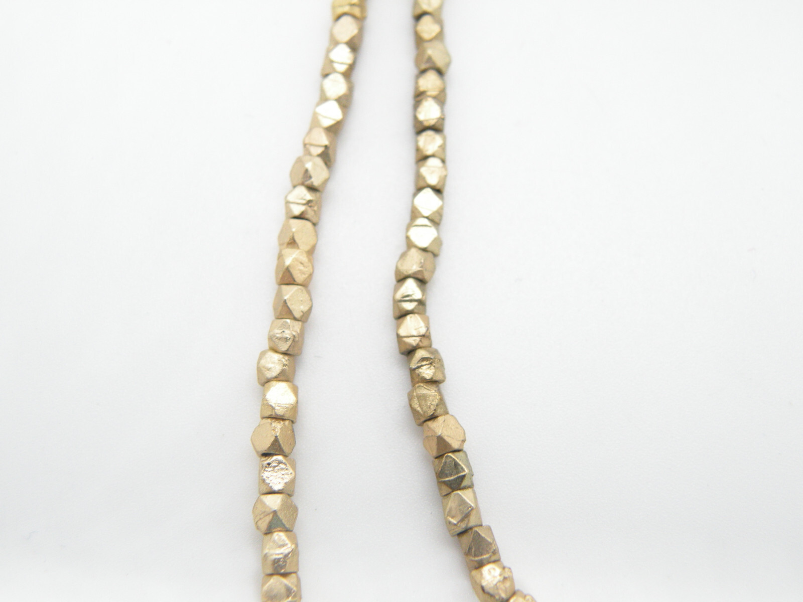 Lydell NYC Signed Hammered Nugget Ball Beaded Layered Gold Tone Necklace