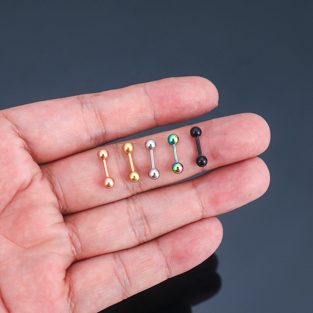 2 Pcs Industrial Scaffold Bar Ear Lip Piercing S Barbell Stianless Steel Gift
