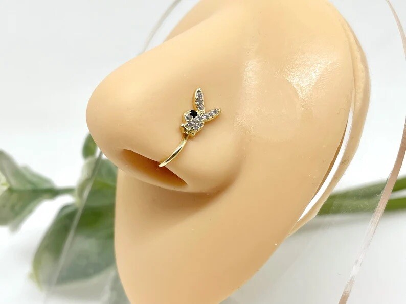 Playboy Bunny Style Nose Ring Clip Clip On Non Piercing Jewelry Fashion
