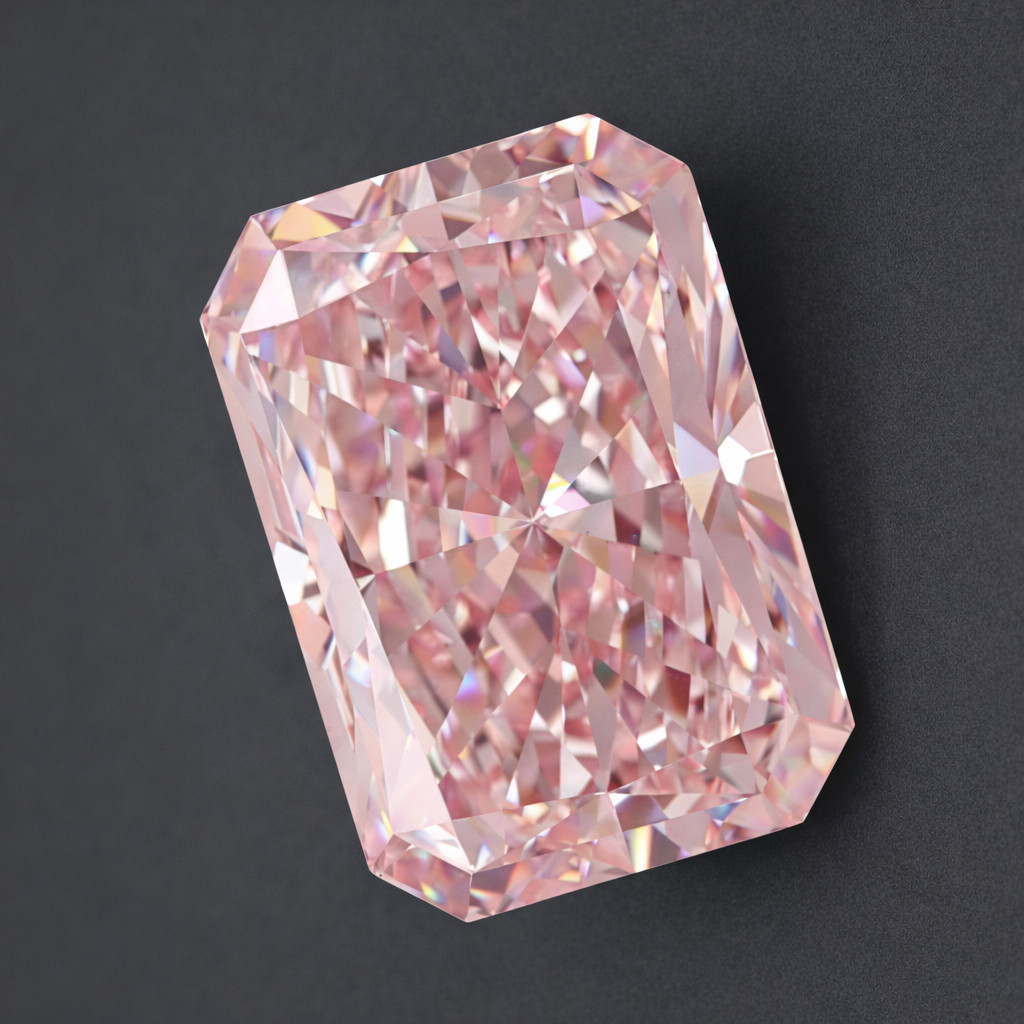 6.45 Ct Pink Radiant Cut Lab Grown Diamond VVS1 Loose Stone Luxury