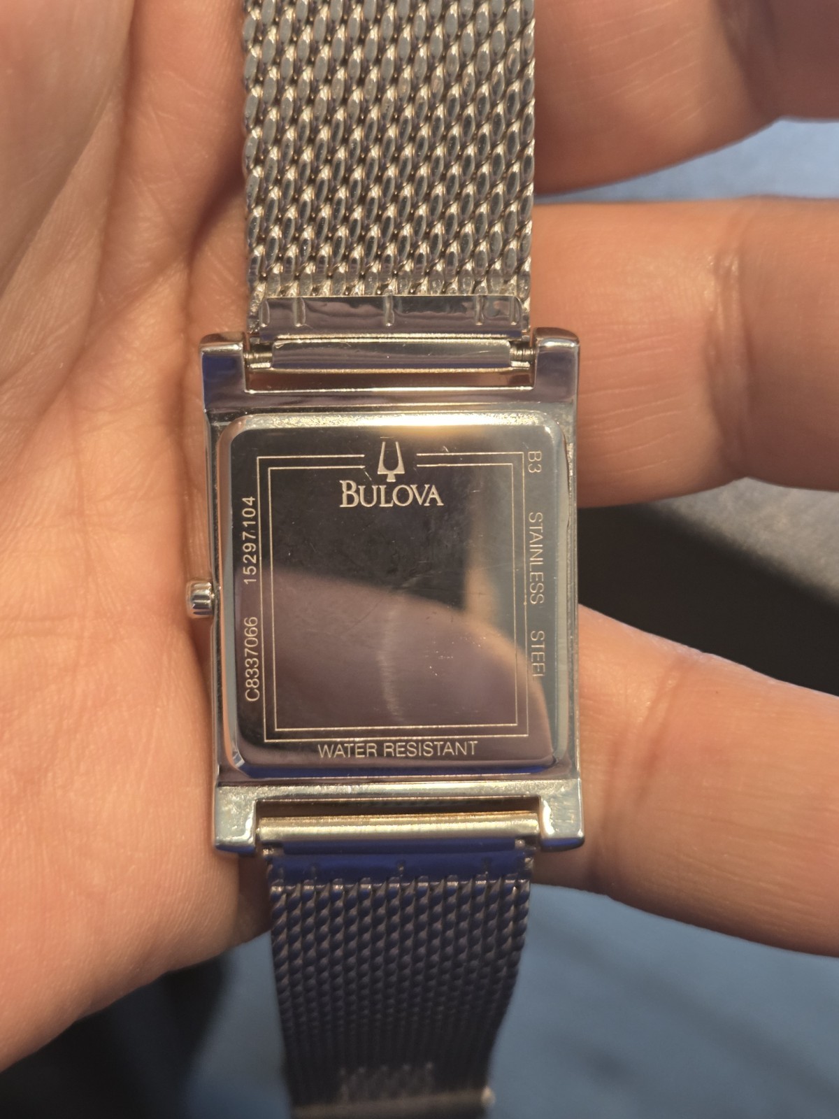 Bulova Men’s Dial Thin Tank Watch Accutron C8337706 Other Mesh Band EUC C202