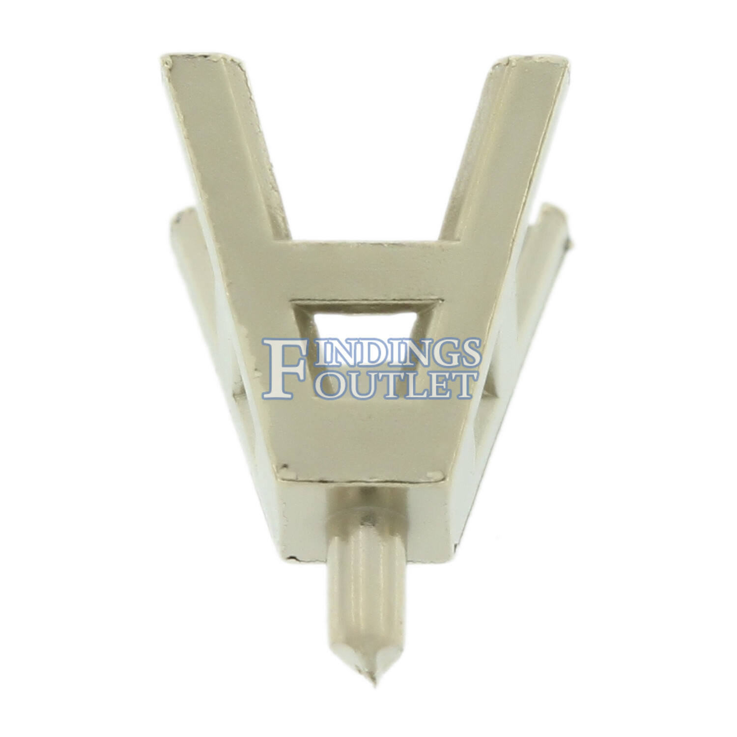 14K White Gold V-End Square 4 Prong Peg Head Setting Standard Style Center Stone