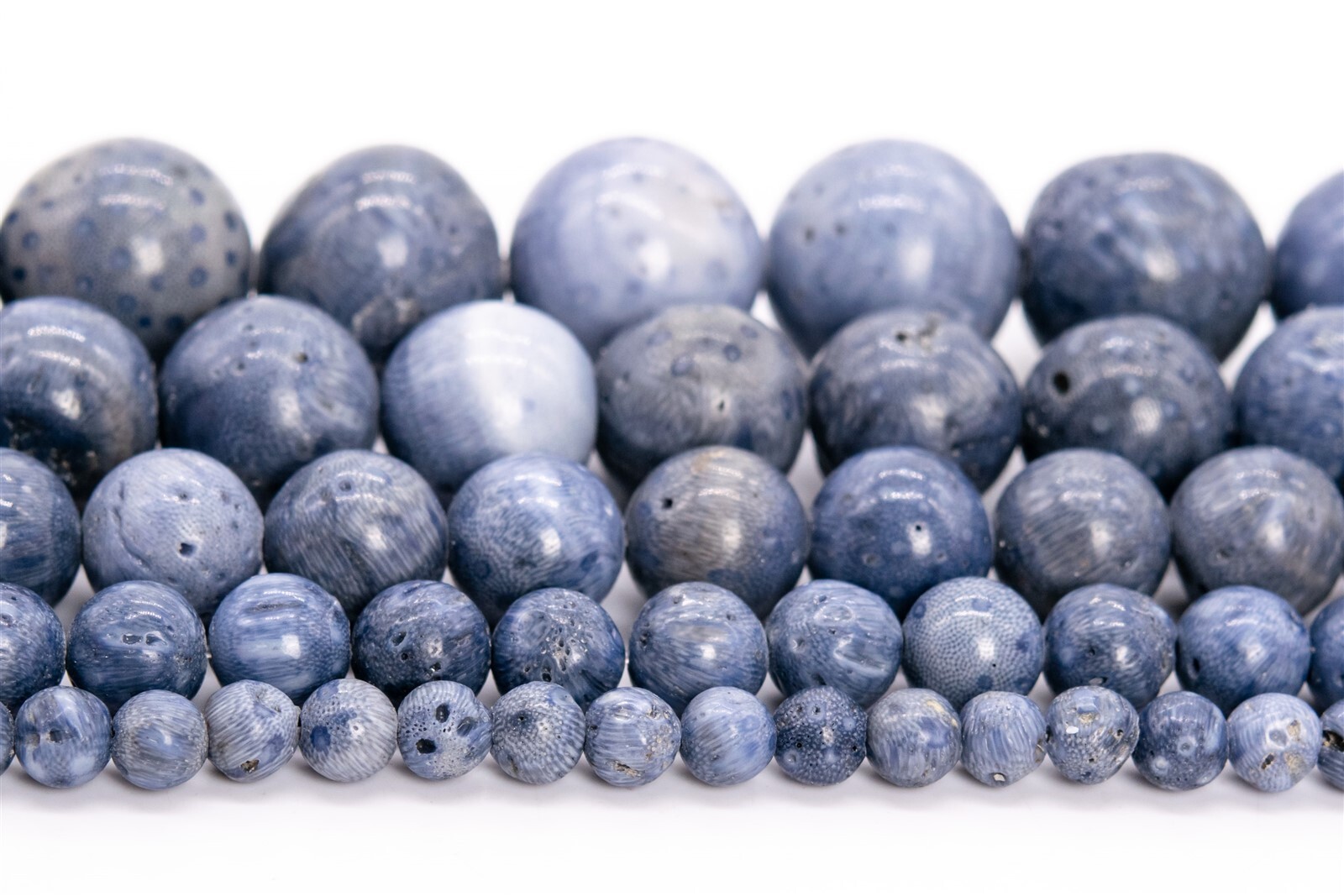 Genuine Natural Blue Coral Beads Grade AAA Round Loose Beads 4/6/8/10/11-12MM