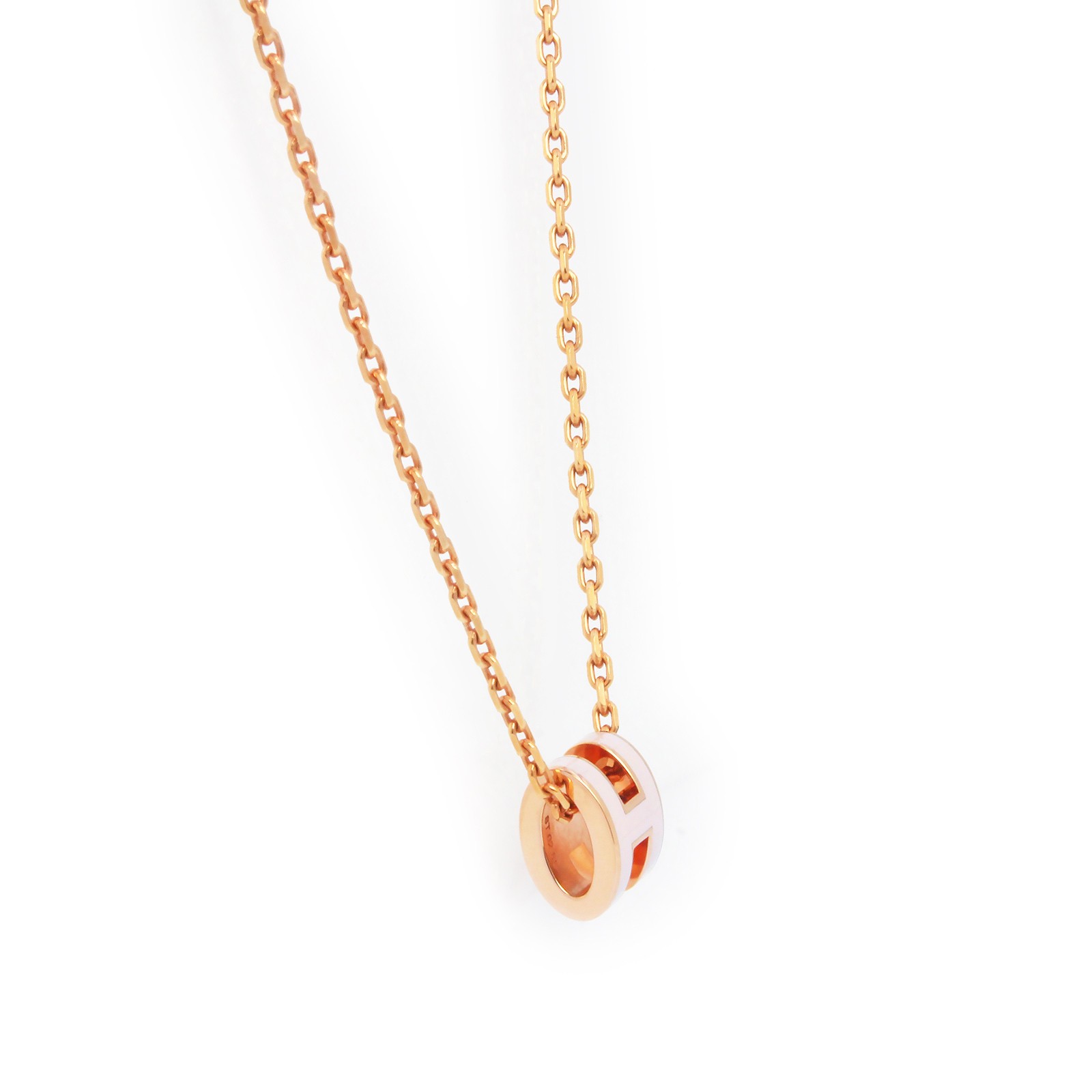 HERMES Pop H Mini Pop H lacquered metal, Poudre (Poodle) Pendant / Necklace