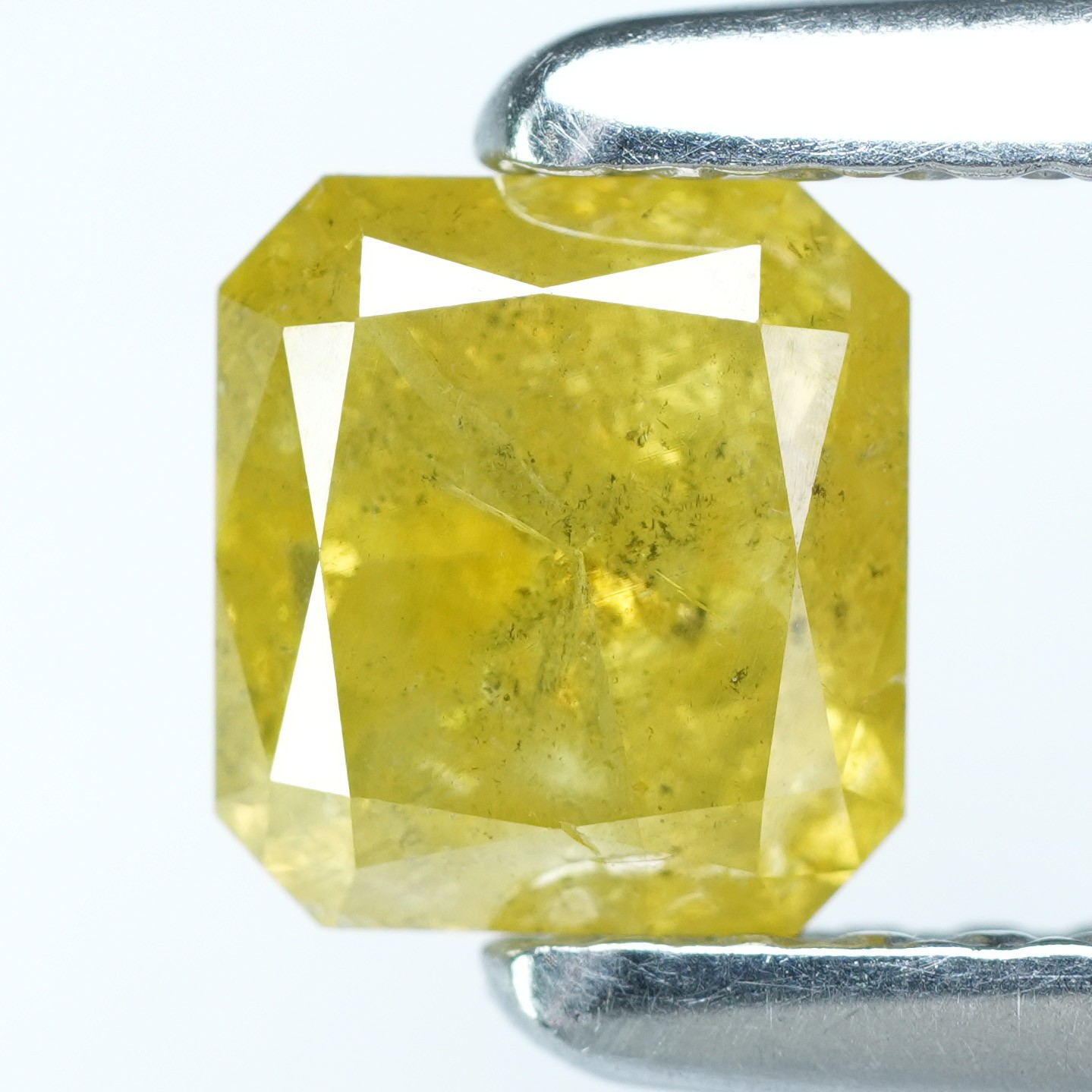 1.05Ct Rare 100% Natural No Treated I-2 Octagan Fancy Vivid Yellow Diamond