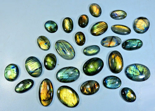 NATURAL GOLDEN LABRADORITE OVAL SHAPE CABOCHON LOOSE GEMSTONE WHOLESALE LOT RL9