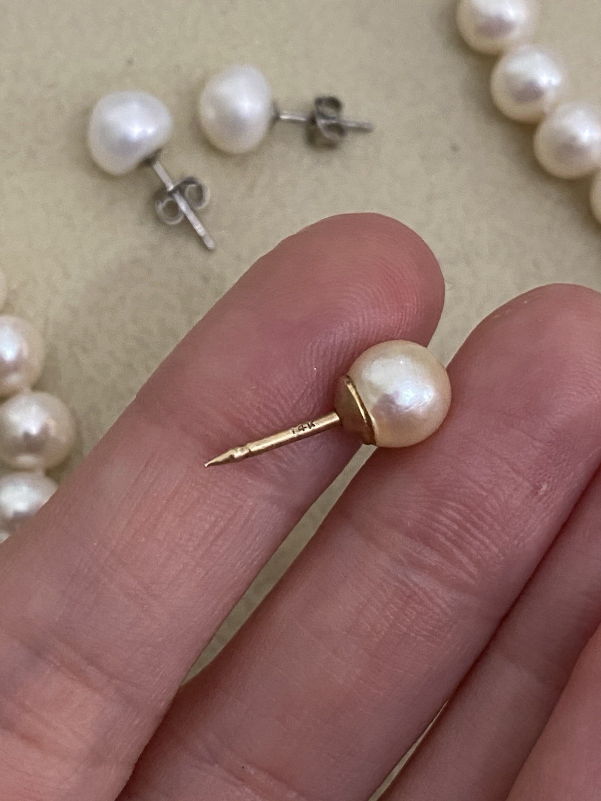14k and 925 pearls lot