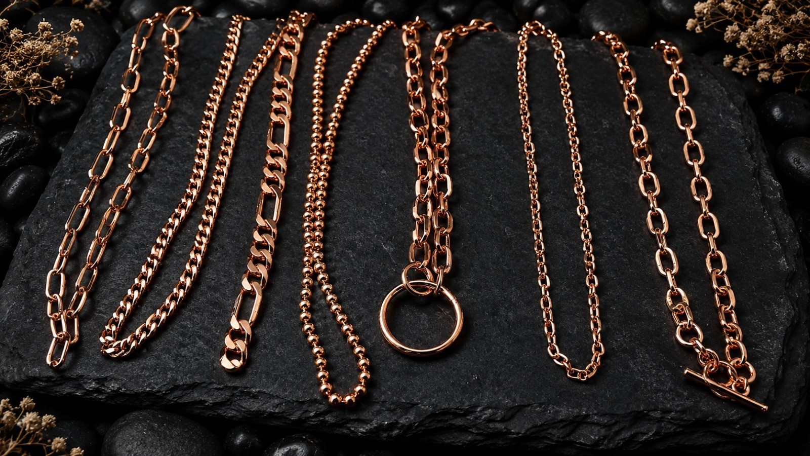 Antiqued Copper Necklace Chain: Ball, Rolo, Cable, Flat, Satellite