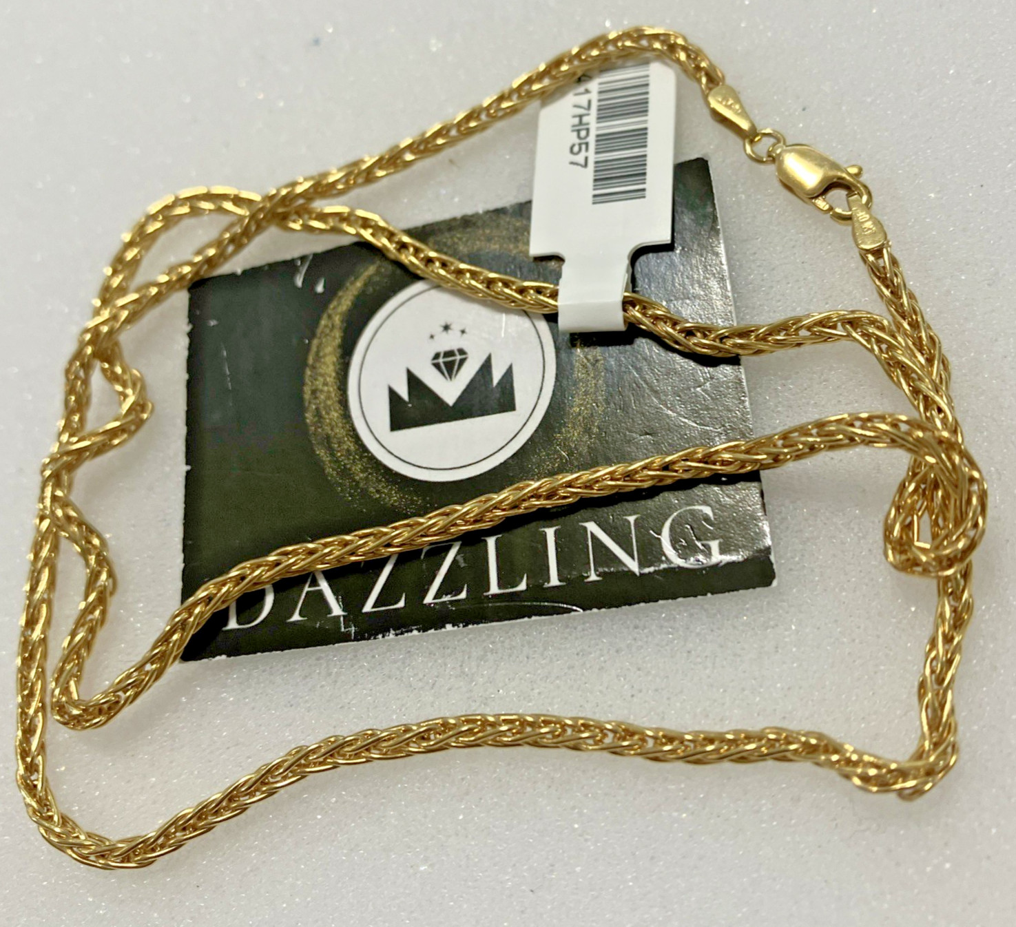 10kt Real Gold Wheat/Palm Link Chain 5.67Grams 2.7mm 20” GND Brand New w/Tag 10k