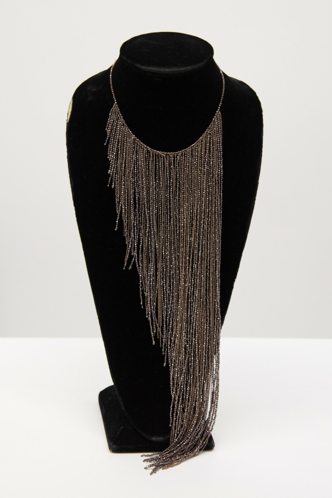 NWT$3995 Brunello Cucinelli Sparkly Asymmetrical Multi-Beaded Choker W/ 925 A191