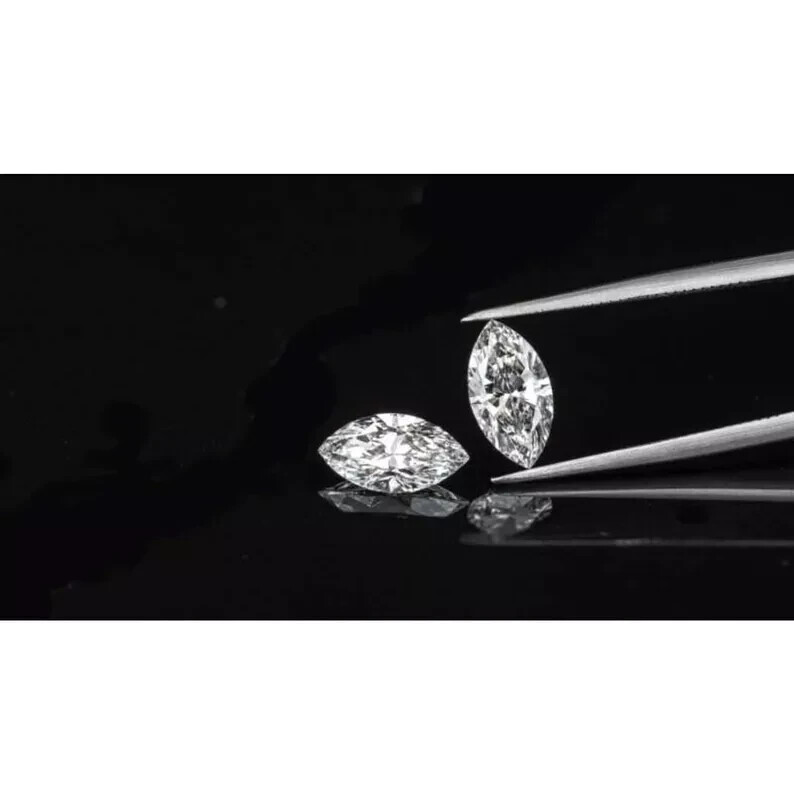 Loose CVD Lab Grown Diamond 2×4 mm Marquise D color FL CLARITY Certified Pair(2)