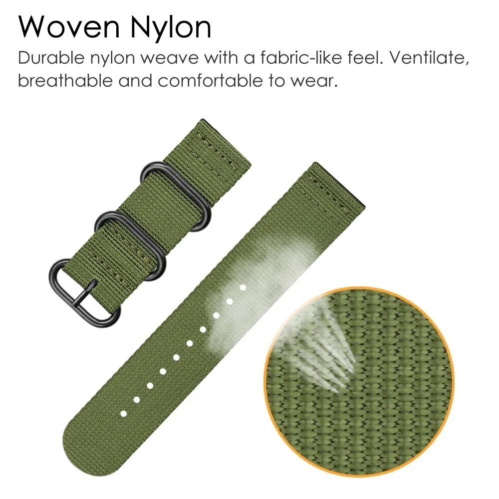 18mm 20mm 22mm Durable Military Woven Nylon Wrist Watch Band Quick Release Strap