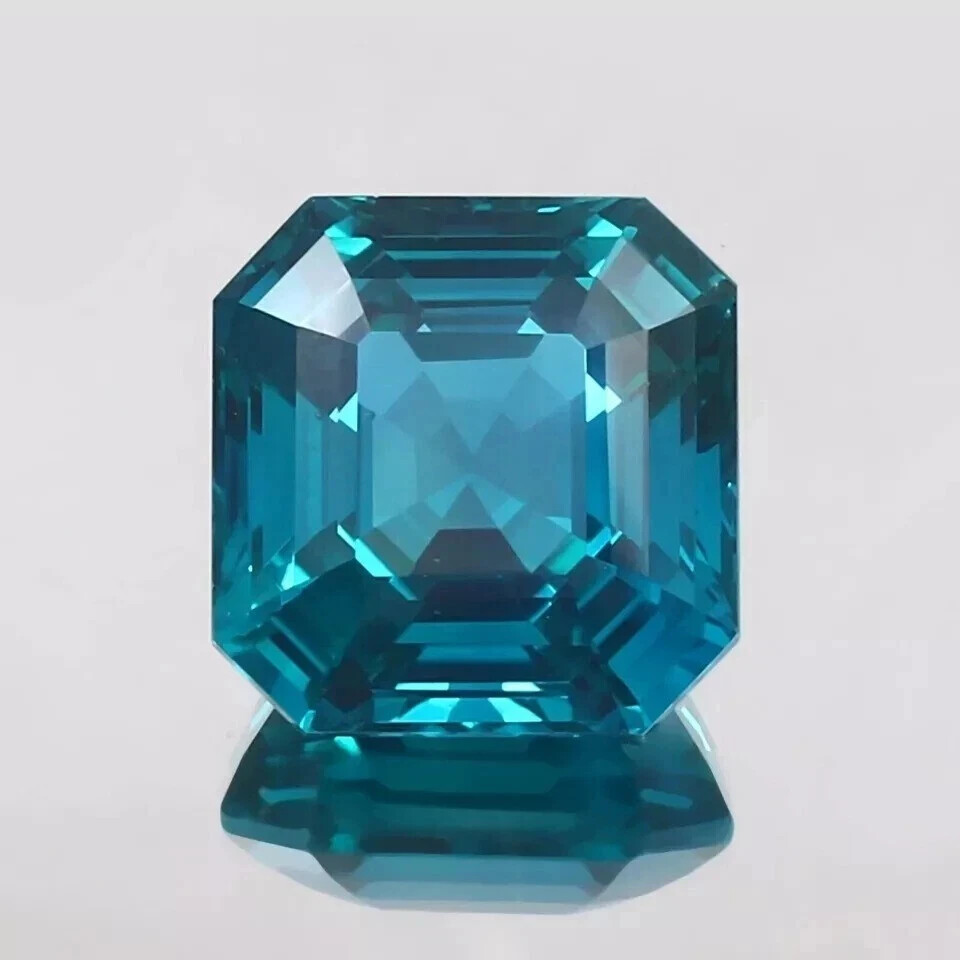 10 Ct Natural Indicolite Blue Green Tourmaline Asscher Cut Loose Gemstone
