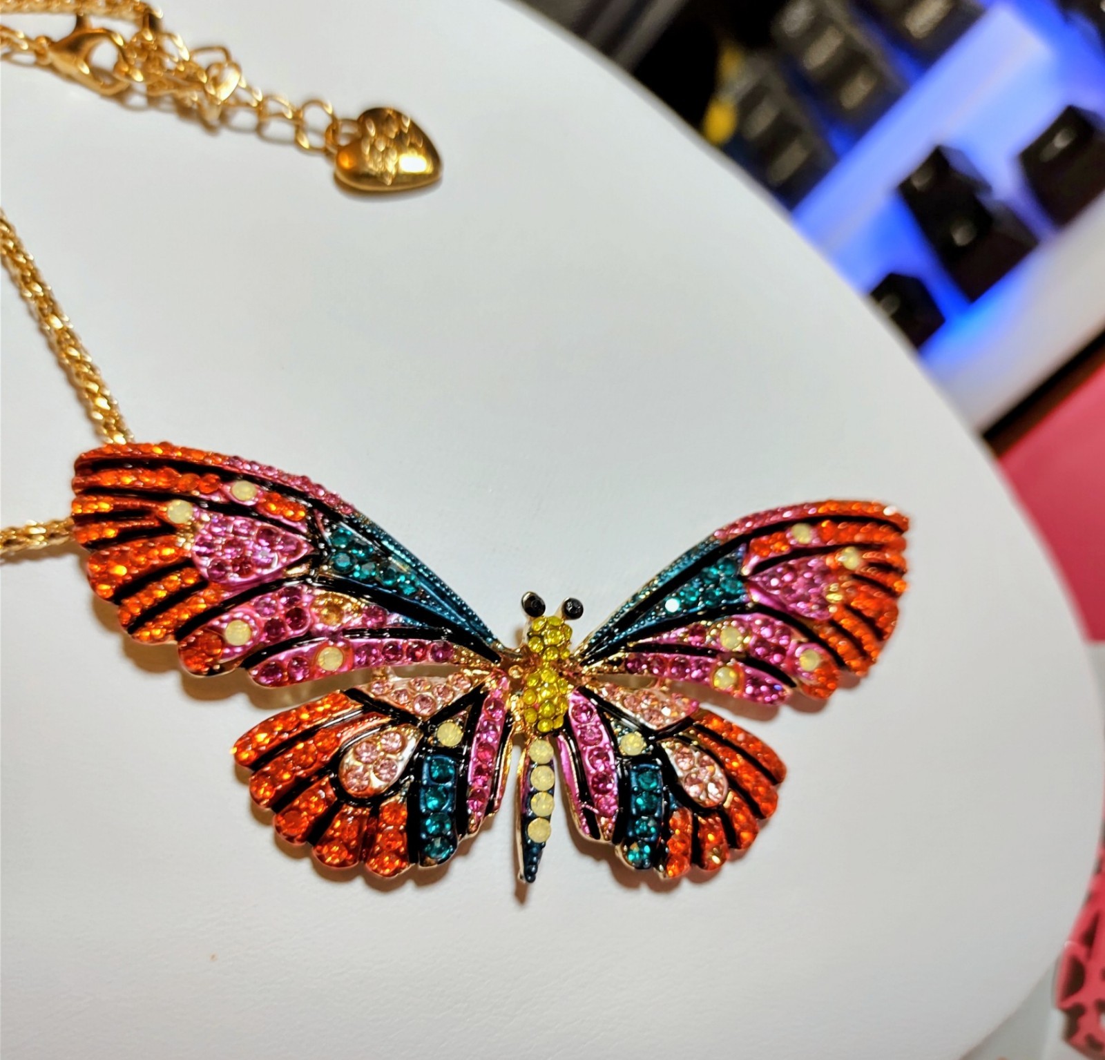 Betsey Johnson Rhinestone Large Butterfly Necklace(Combined Shipping Here)