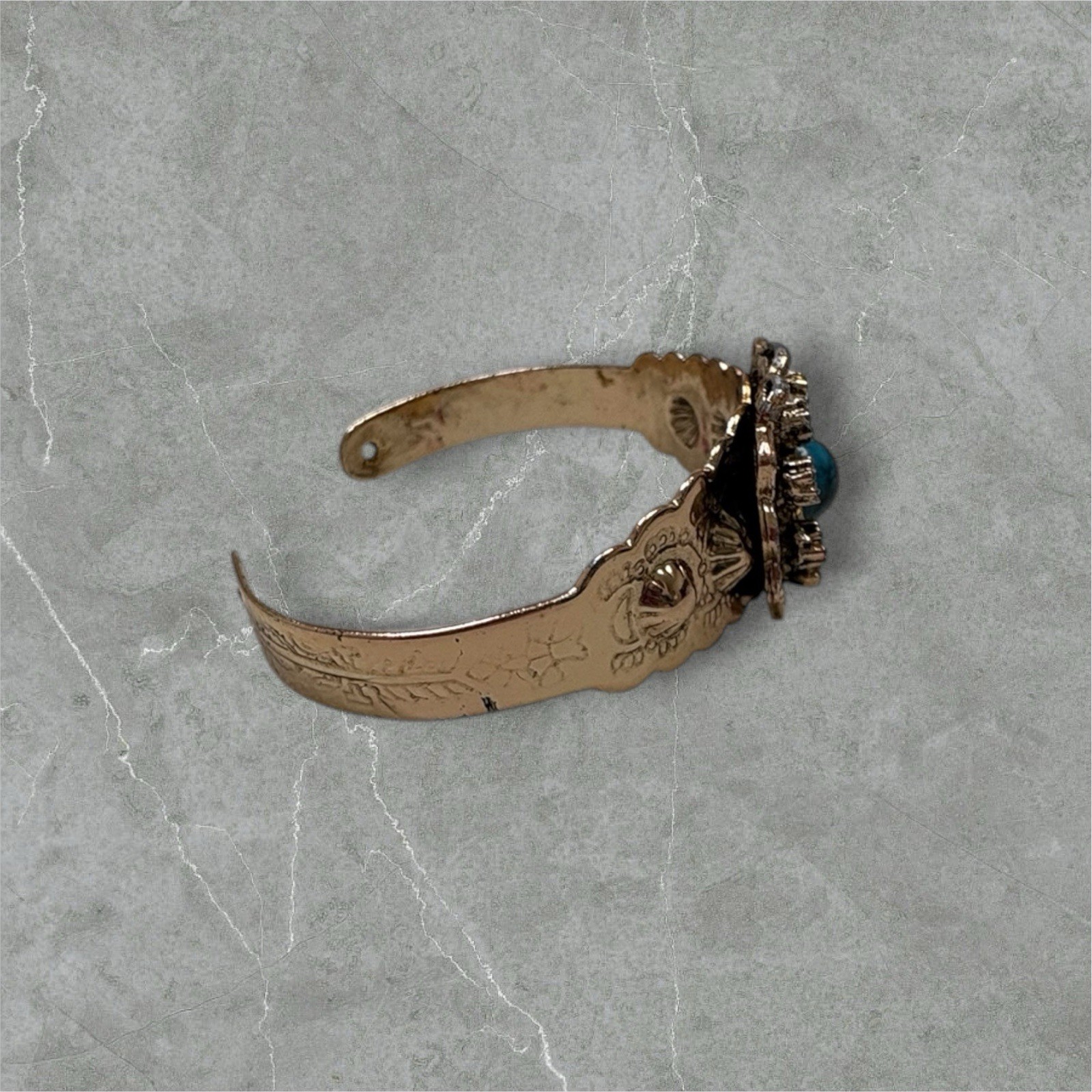 Copper Over Alloy Turquoise Cuff Bracelet – Adjustable