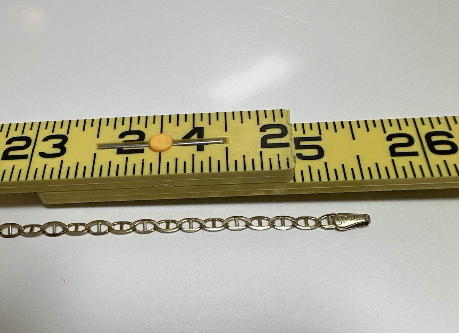 5.06g 10k Anchor Link Yellow Gold Chain Necklace 25.5” Italy ACA 3mm