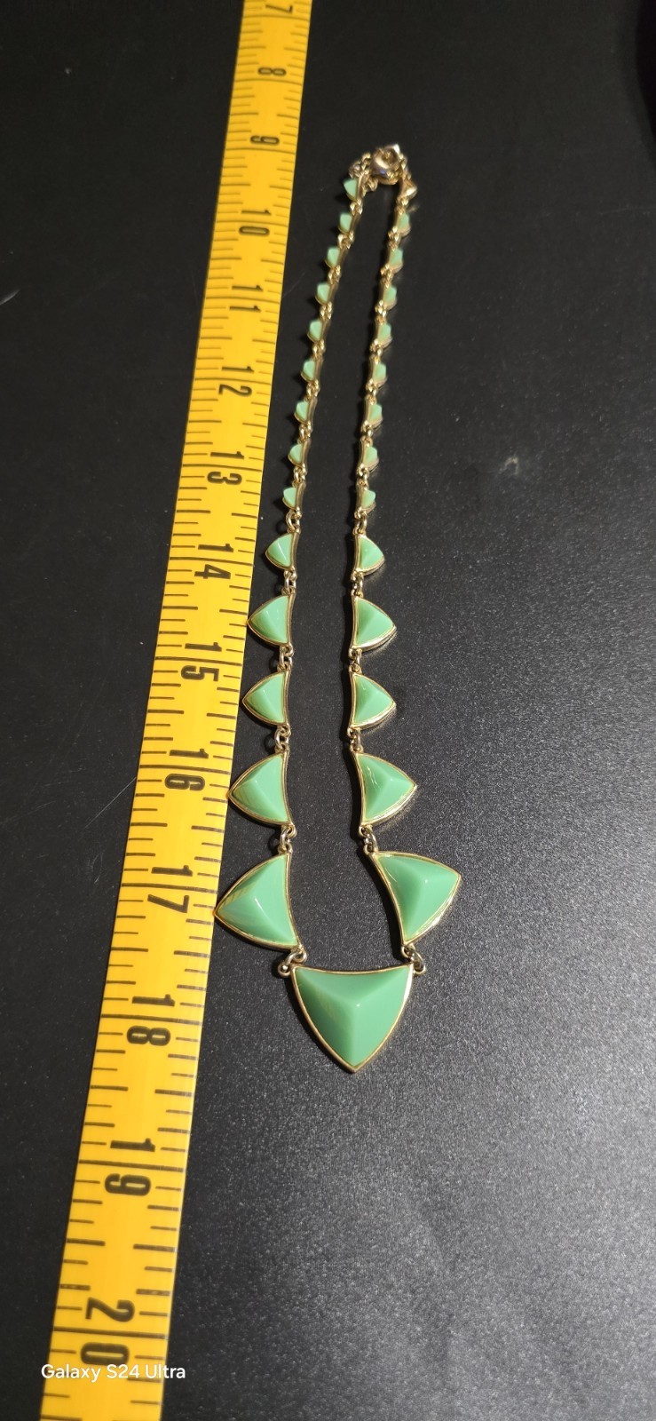 2009 House of Harlow 1960 Nicole Richie Pyramid Stations Necklace Mint Gold Glow
